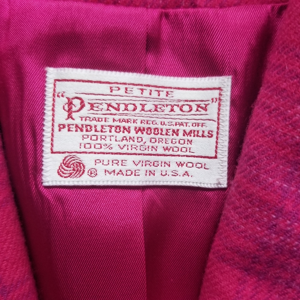Virgin Wool Pendleton Jacket Pink Warm Vintage Pet - image 3